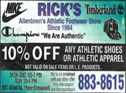 Save 10% at Rick's Sports Apparel!